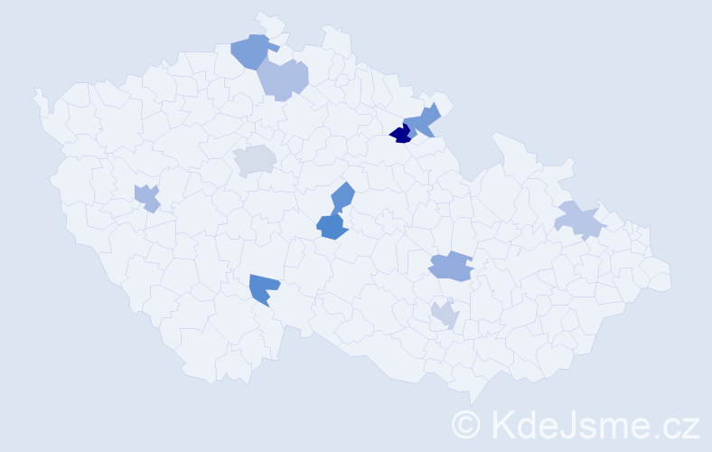 Příjmení: 'Horaisová', počet výskytů 20 v celé ČR