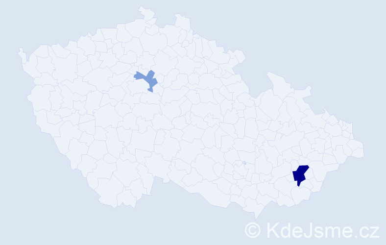 Příjmení: 'Czapáková', počet výskytů 5 v celé ČR