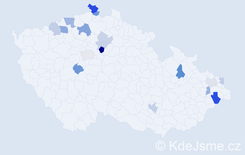 Příjmení: 'Kotuličová', počet výskytů 27 v celé ČR