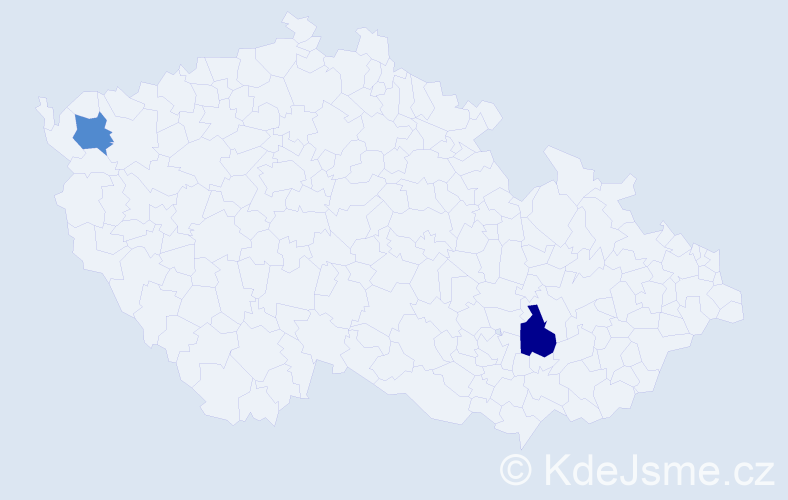 Příjmení: 'Pintě', počet výskytů 5 v celé ČR