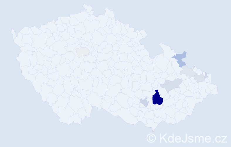 Příjmení: 'Korčiánová', počet výskytů 35 v celé ČR