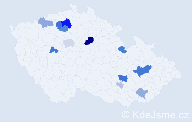 Příjmení: 'Enkhtaivan', počet výskytů 23 v celé ČR