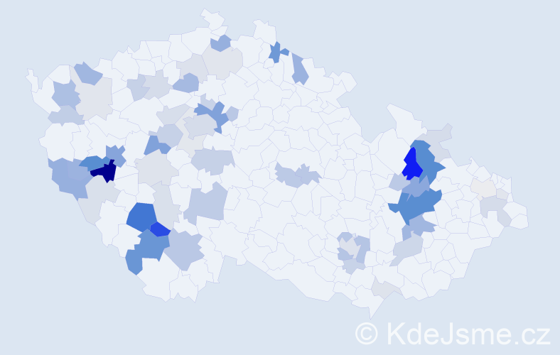 Příjmení: 'Tušková', počet výskytů 174 v celé ČR