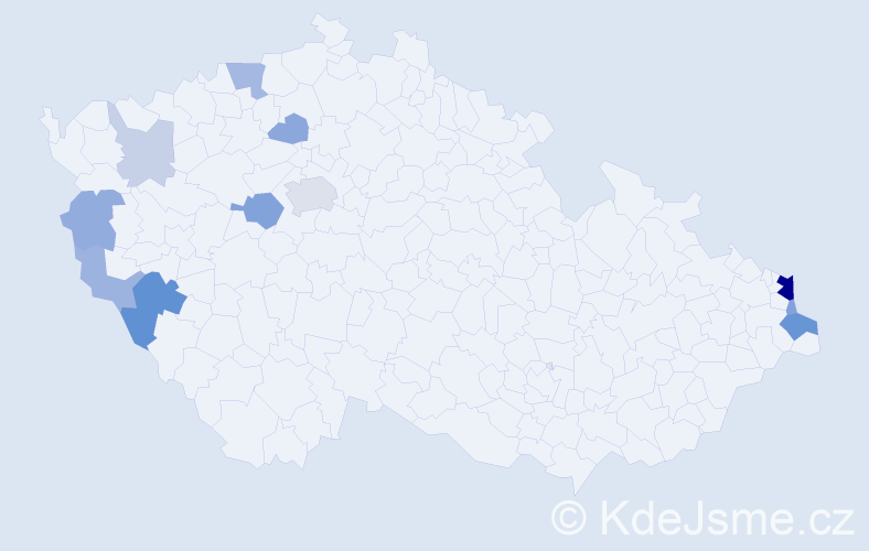 Příjmení: 'Pelecháč', počet výskytů 29 v celé ČR