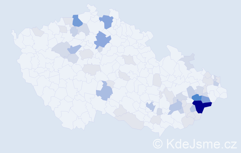 Příjmení: 'Bambuchová', počet výskytů 163 v celé ČR