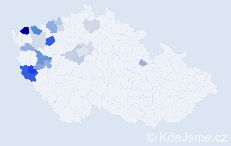 Příjmení: 'Hamatová', počet výskytů 43 v celé ČR