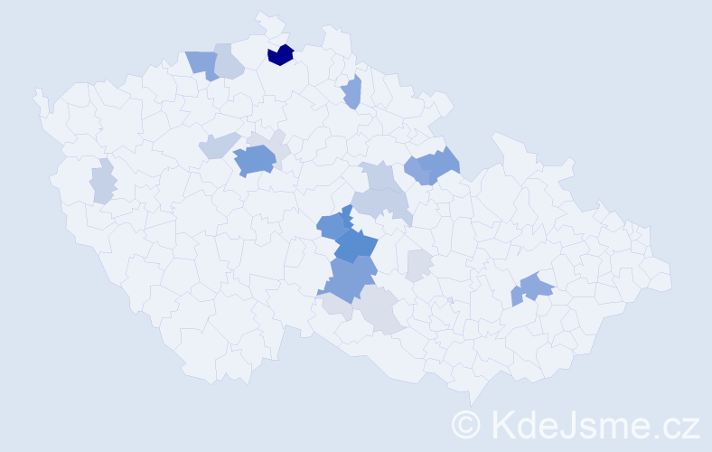 Příjmení: 'Lebruška', počet výskytů 91 v celé ČR