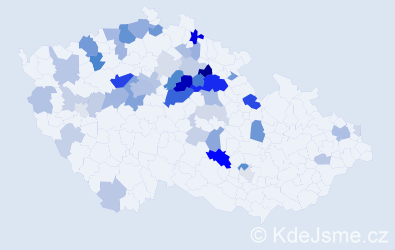 Příjmení: 'Pácalová', počet výskytů 156 v celé ČR