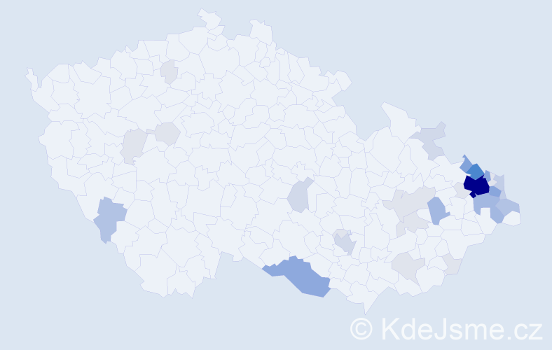 Příjmení: 'Musiolová', počet výskytů 116 v celé ČR