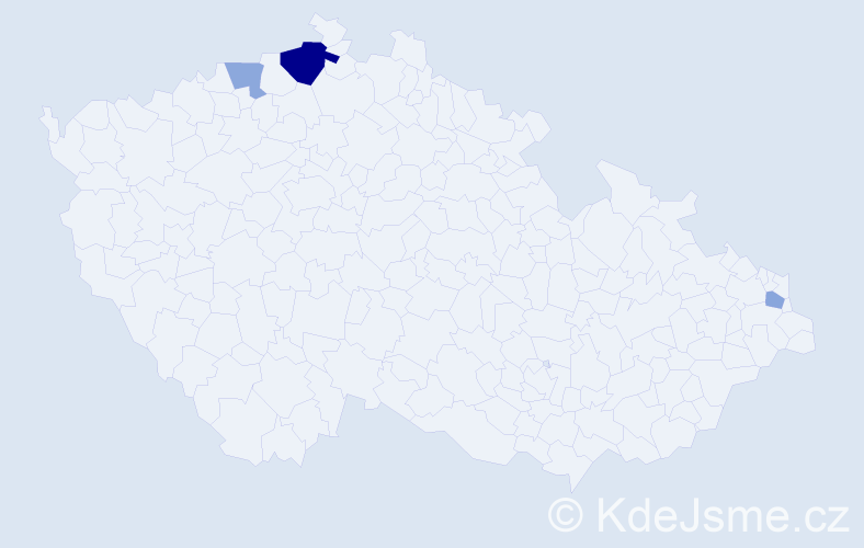 Příjmení: 'Gilák', počet výskytů 6 v celé ČR