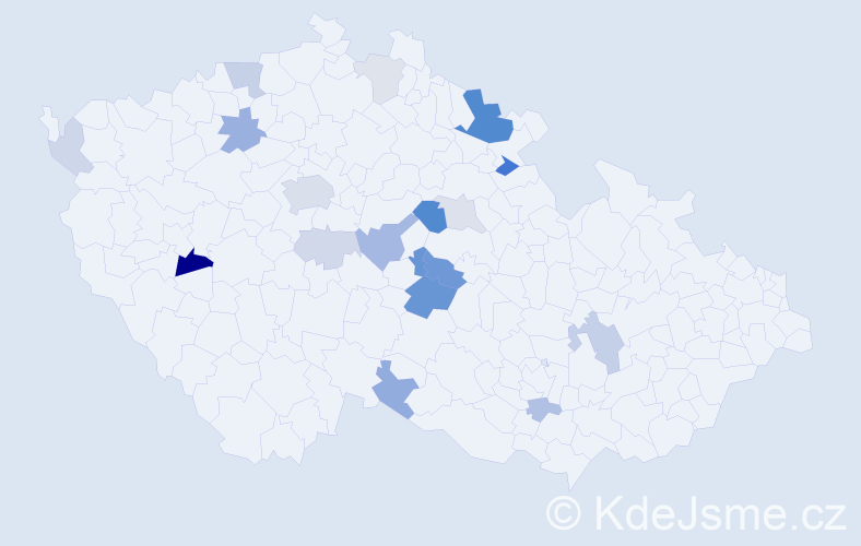 Příjmení: 'Krejdl', počet výskytů 45 v celé ČR