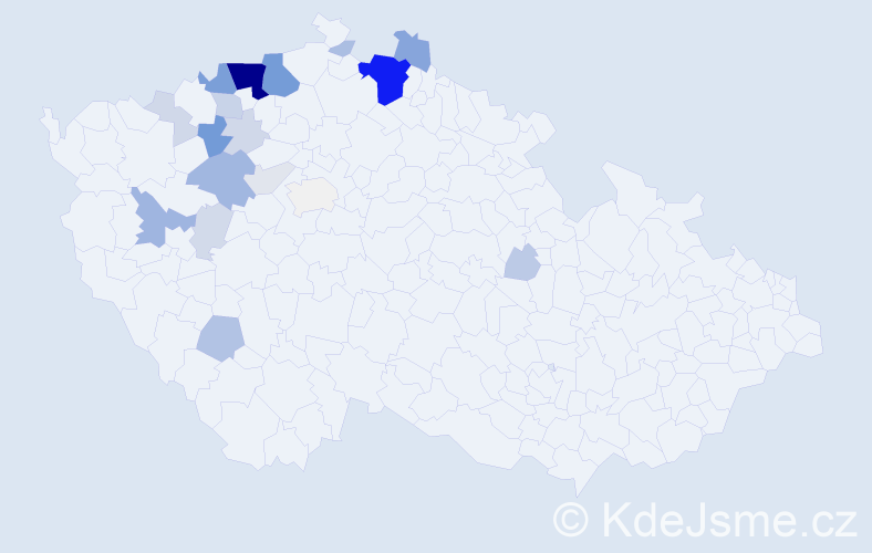 Příjmení: 'Kudráčová', počet výskytů 92 v celé ČR