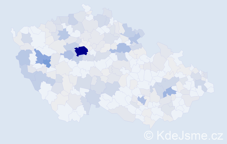 Příjmení: 'Roubal', počet výskytů 882 v celé ČR