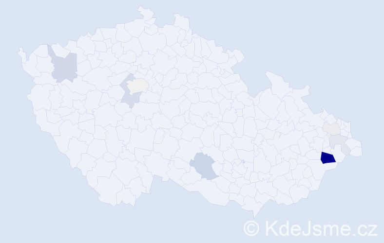 Příjmení: 'Mandulová', počet výskytů 22 v celé ČR
