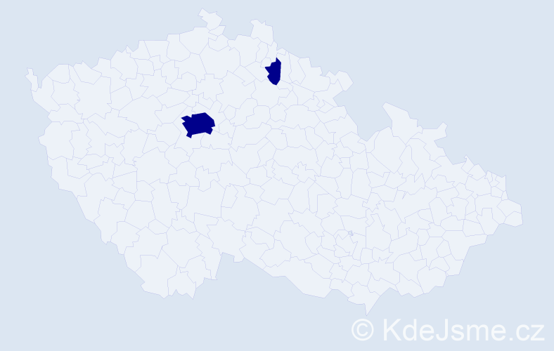 Příjmení: 'Knutelská', počet výskytů 2 v celé ČR