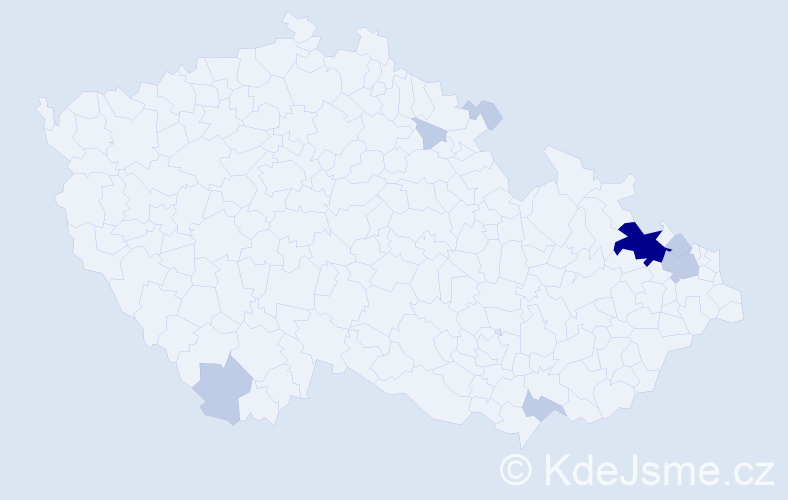 Příjmení: 'Porubek', počet výskytů 16 v celé ČR