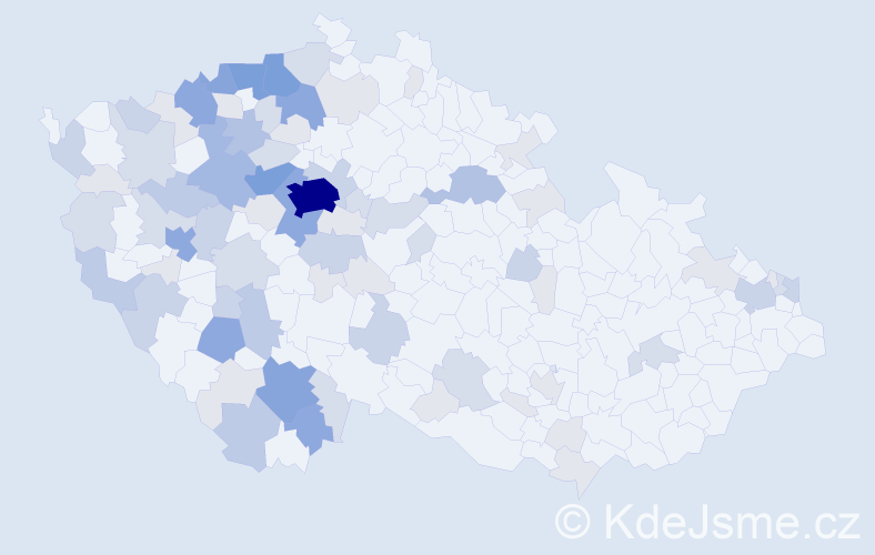 Příjmení: 'Kopta', počet výskytů 255 v celé ČR