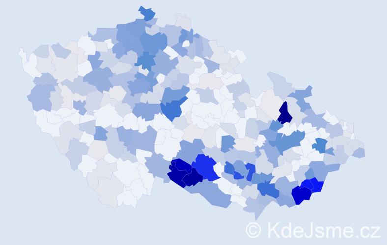 Příjmení: 'Jahoda', počet výskytů 1202 v celé ČR