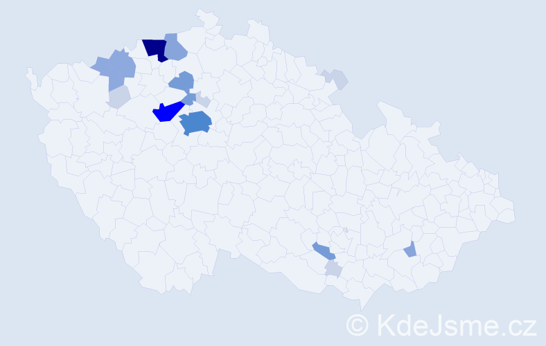Příjmení: 'Pauza', počet výskytů 55 v celé ČR