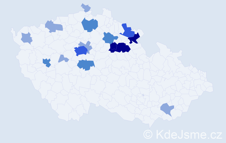 Příjmení: 'Kebortová', počet výskytů 36 v celé ČR