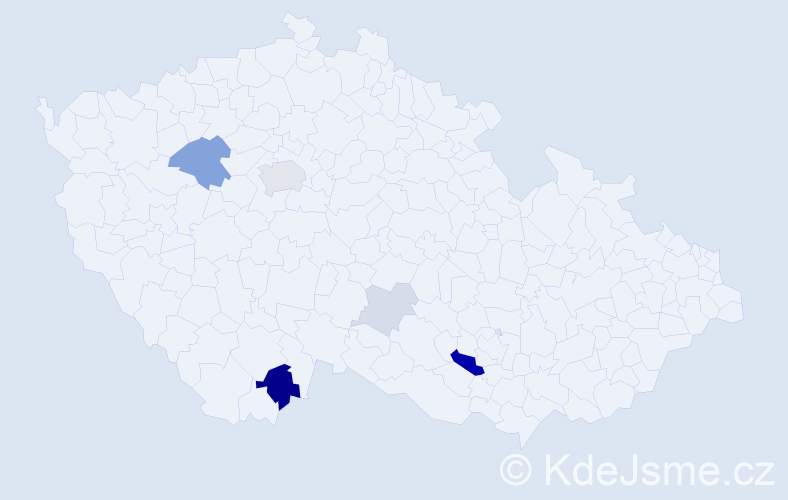 Příjmení: 'Bildová', počet výskytů 17 v celé ČR