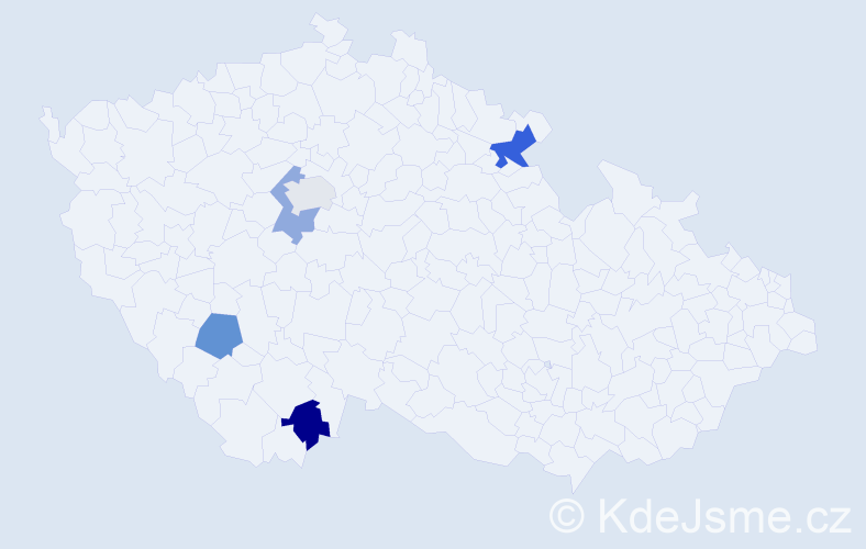 Příjmení: 'Kebhartová', počet výskytů 6 v celé ČR