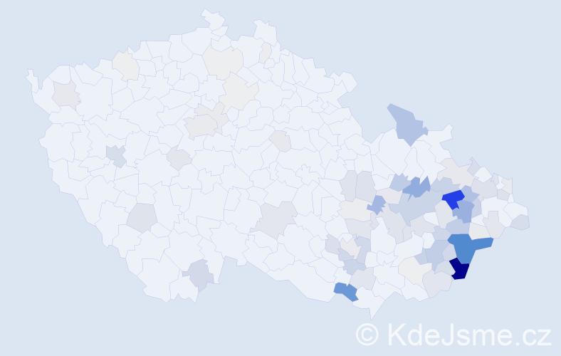 Příjmení: 'Kořenek', počet výskytů 363 v celé ČR
