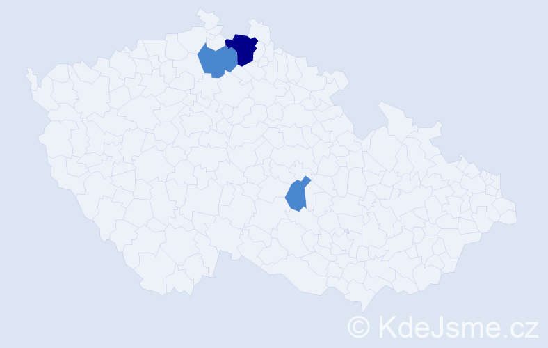 Příjmení: 'Daďourek', počet výskytů 8 v celé ČR