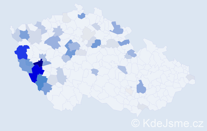 Příjmení: 'Turner', počet výskytů 172 v celé ČR