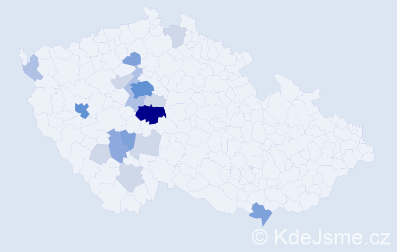 Příjmení: 'Klenovec', počet výskytů 54 v celé ČR