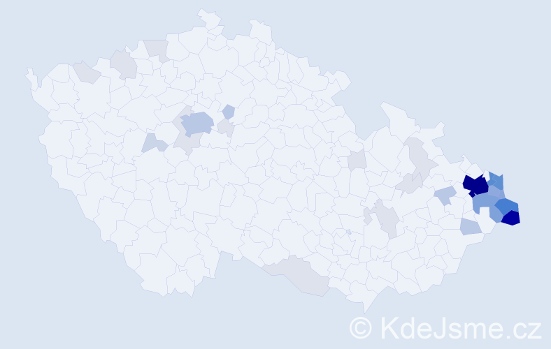 Příjmení: 'Grochol', počet výskytů 132 v celé ČR