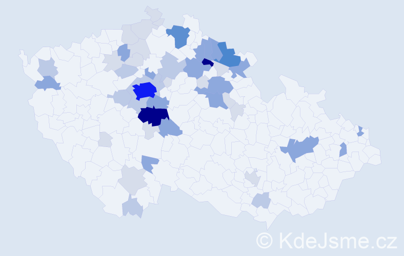 Příjmení: 'Barková', počet výskytů 158 v celé ČR