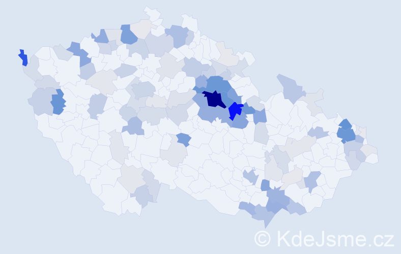 Příjmení: 'Borovec', počet výskytů 417 v celé ČR