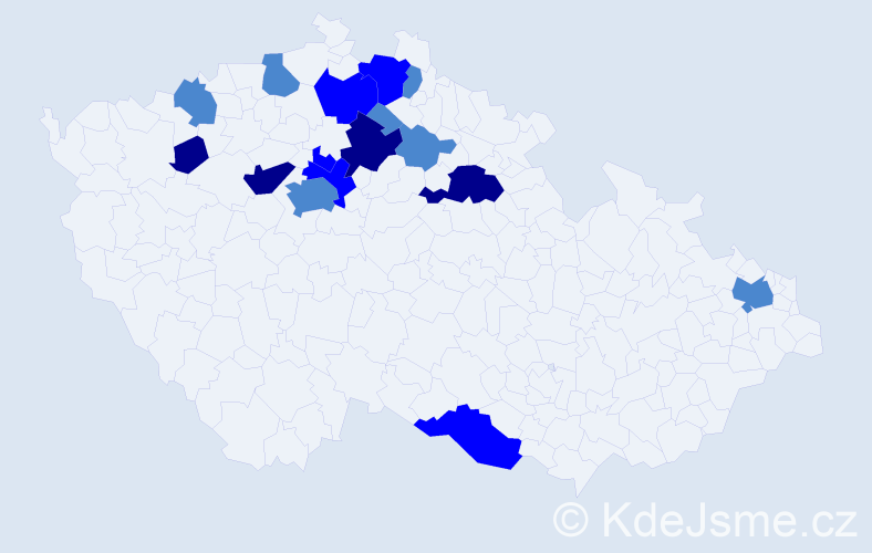 Příjmení: 'Bacovská', počet výskytů 29 v celé ČR