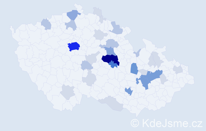 Příjmení: 'Kudynová', počet výskytů 90 v celé ČR