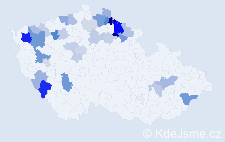 Příjmení: 'Sacher', počet výskytů 113 v celé ČR