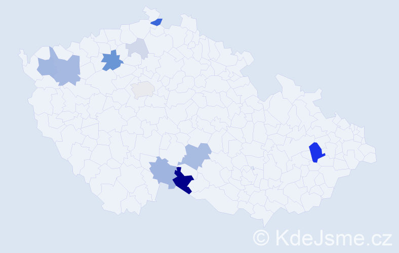 Příjmení: 'Kudrfalec', počet výskytů 33 v celé ČR