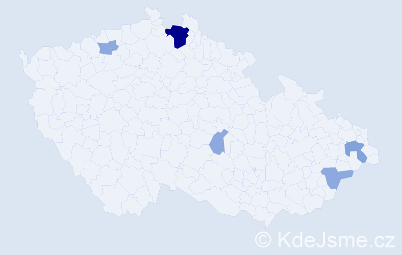 Příjmení: 'Subá', počet výskytů 14 v celé ČR