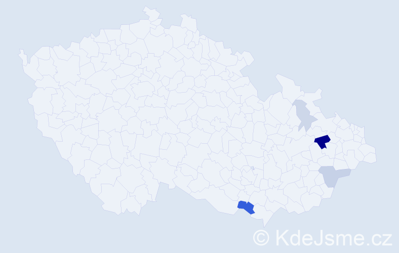 Příjmení: 'Martečková', počet výskytů 13 v celé ČR