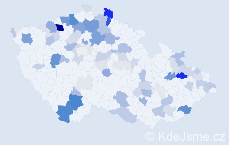 Příjmení: 'Daňo', počet výskytů 340 v celé ČR