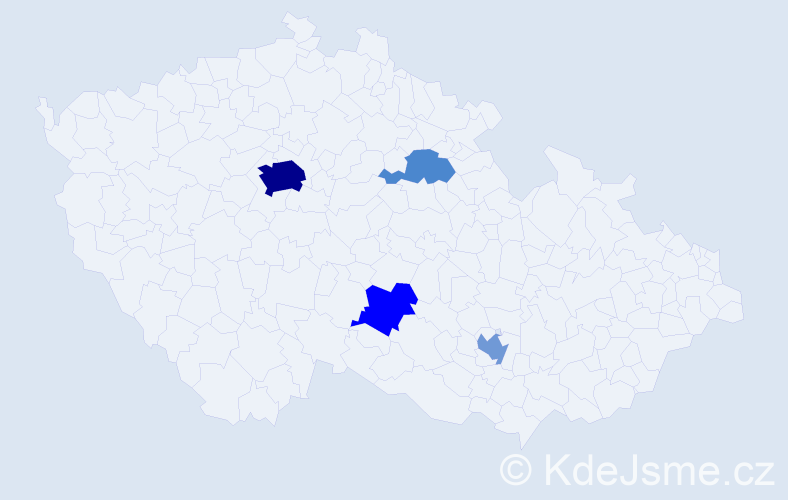 Příjmení: 'Dršata', počet výskytů 15 v celé ČR