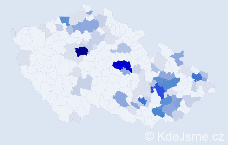 Příjmení: 'Uličná', počet výskytů 277 v celé ČR