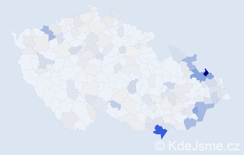 Příjmení: 'Baránek', počet výskytů 554 v celé ČR