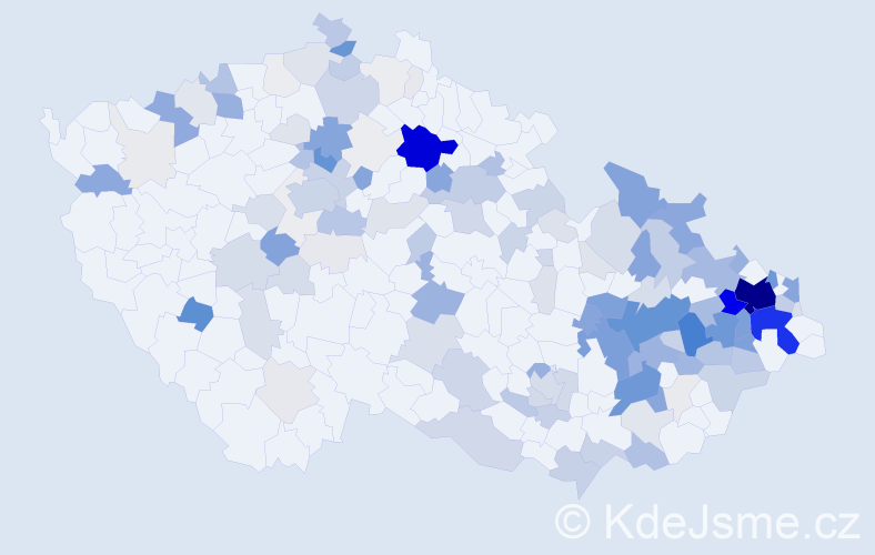 Příjmení: 'Palička', počet výskytů 695 v celé ČR
