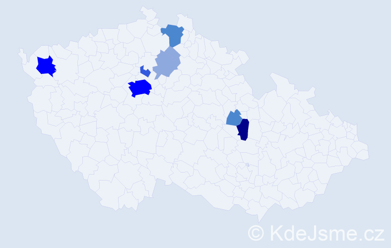 Příjmení: 'Vokas', počet výskytů 22 v celé ČR