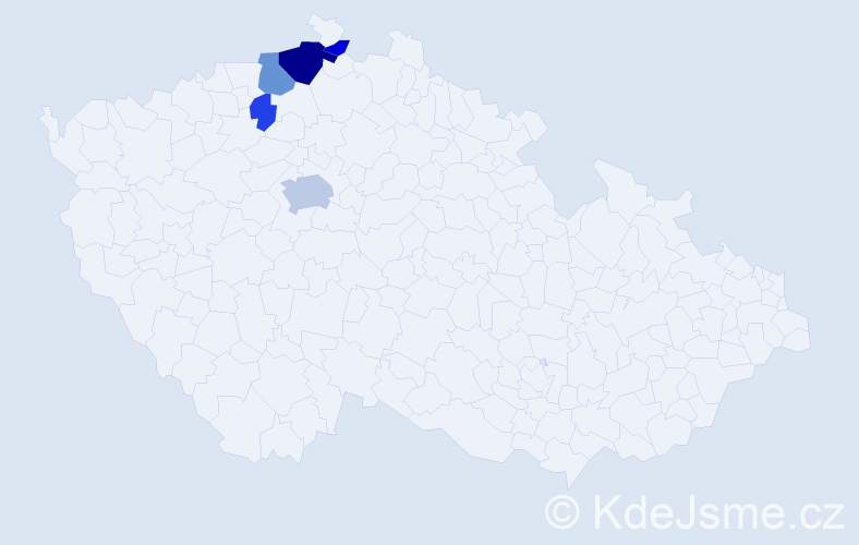 Příjmení: 'Kudrmann', počet výskytů 12 v celé ČR