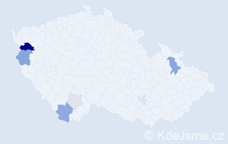 Příjmení: 'Kiprý', počet výskytů 15 v celé ČR