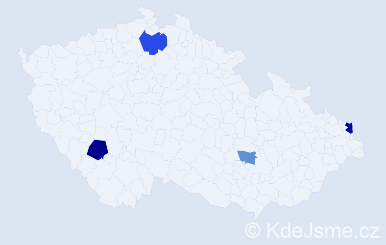 Příjmení: 'Pavešic', počet výskytů 8 v celé ČR