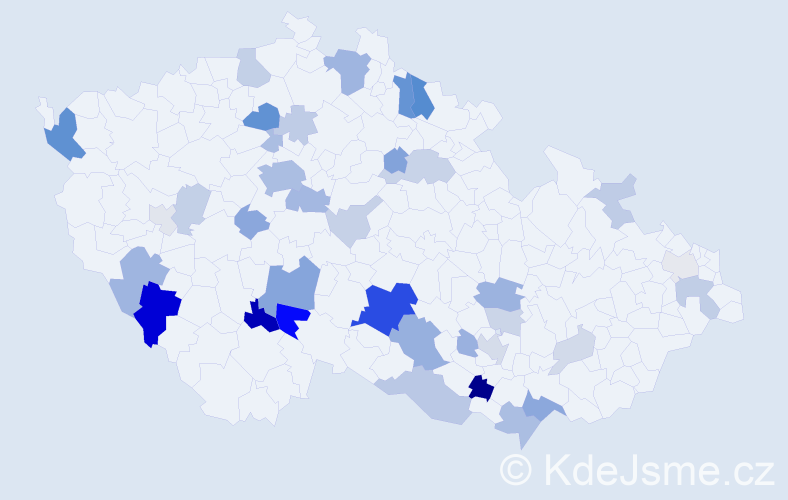 Příjmení: 'Herzová', počet výskytů 107 v celé ČR