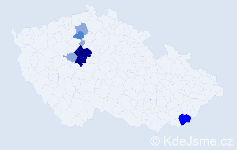 Příjmení: 'Kouša', počet výskytů 22 v celé ČR